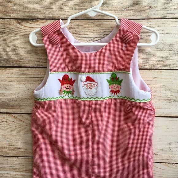 SOUTHERN TOTS SMOCKED CHRISTMAS ROMPER - Picture 5 of 6